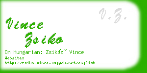 vince zsiko business card